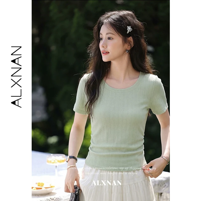 ALXNAN Green T-shirt 2026 Summer Round Neck Basic Short Sleeve T-shirts Women New Elegant Fashion Casual Female Clothing L65980A
ALXNAN Green T-shirt 2026 Summer Round Neck Basic Short Sleeve T-shirts Women New Elegant Fashion Casual Female Clothing L65980A