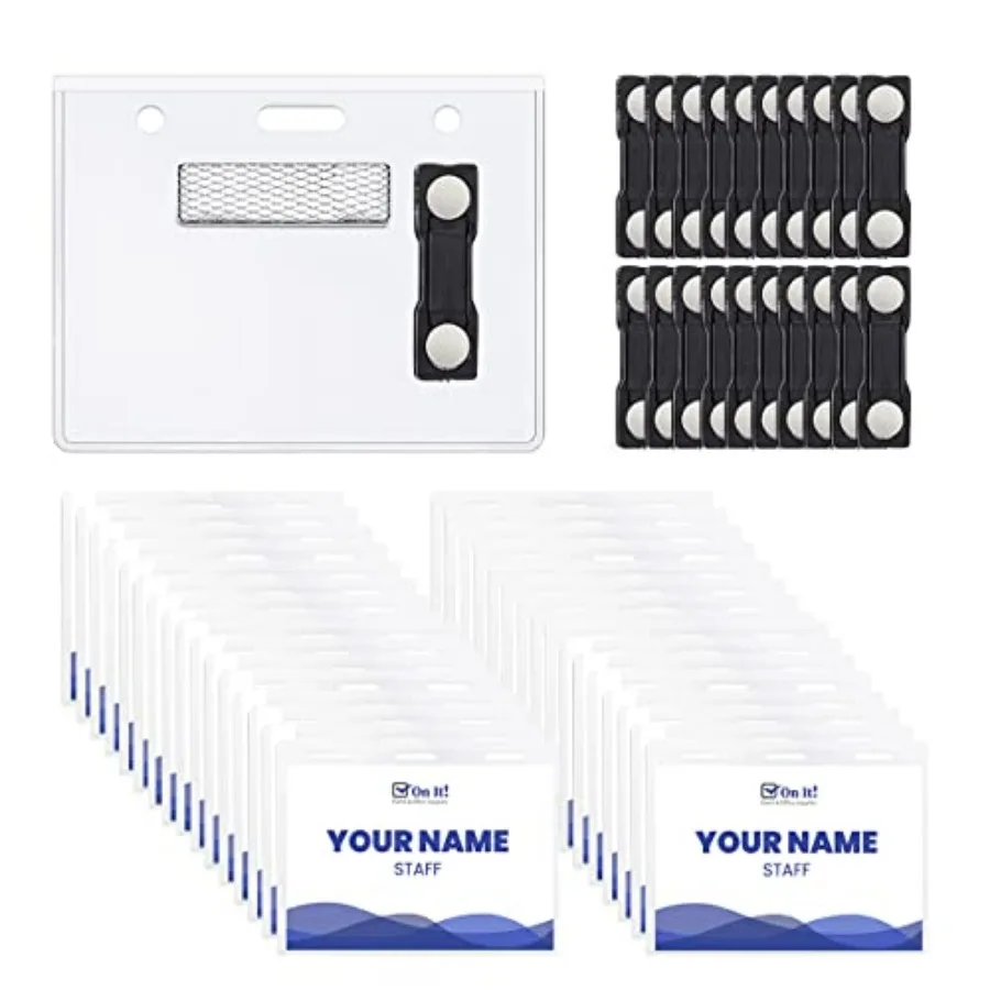 On It! 100-Pack Magnetic Name Badge Holders 4"x3" W x H Clear Tags for Events and Conferences No-Damage Magnets PVC-Free Fits 5
On It! 100-Pack Magnetic Name Badge Holders 4"x3" W x H Clear Tags for Events and Conferences No-Damage Magnets PVC-Free Fits 5