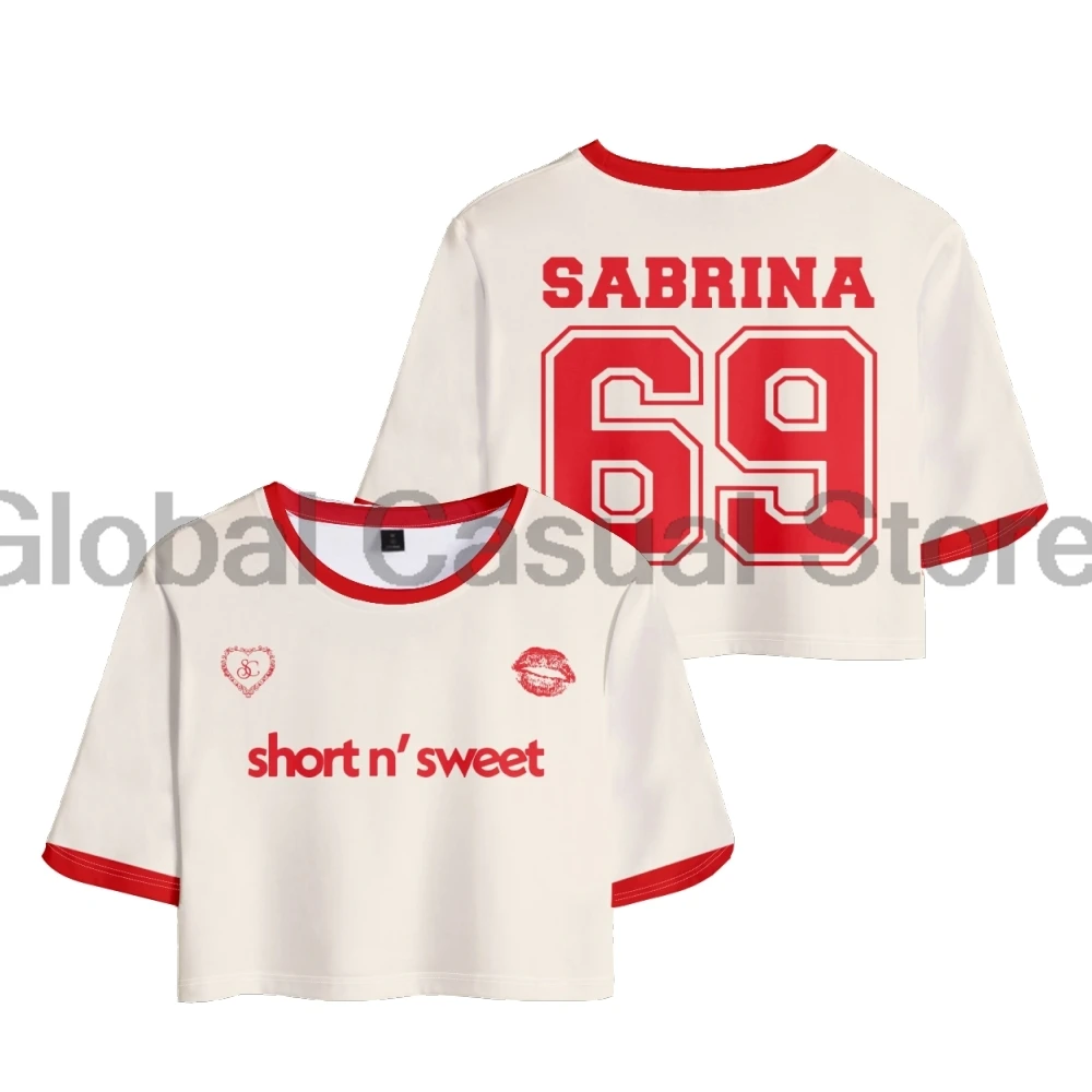 Короткий женский топ Sabrina плотника, милый укороченный топ, женская футболка с коротким рукавом, уличная одежда, женская футболка
Короткий женский топ Sabrina плотника, милый укороченный топ, женская футболка с коротким рукавом, уличная одежда, женская футболка