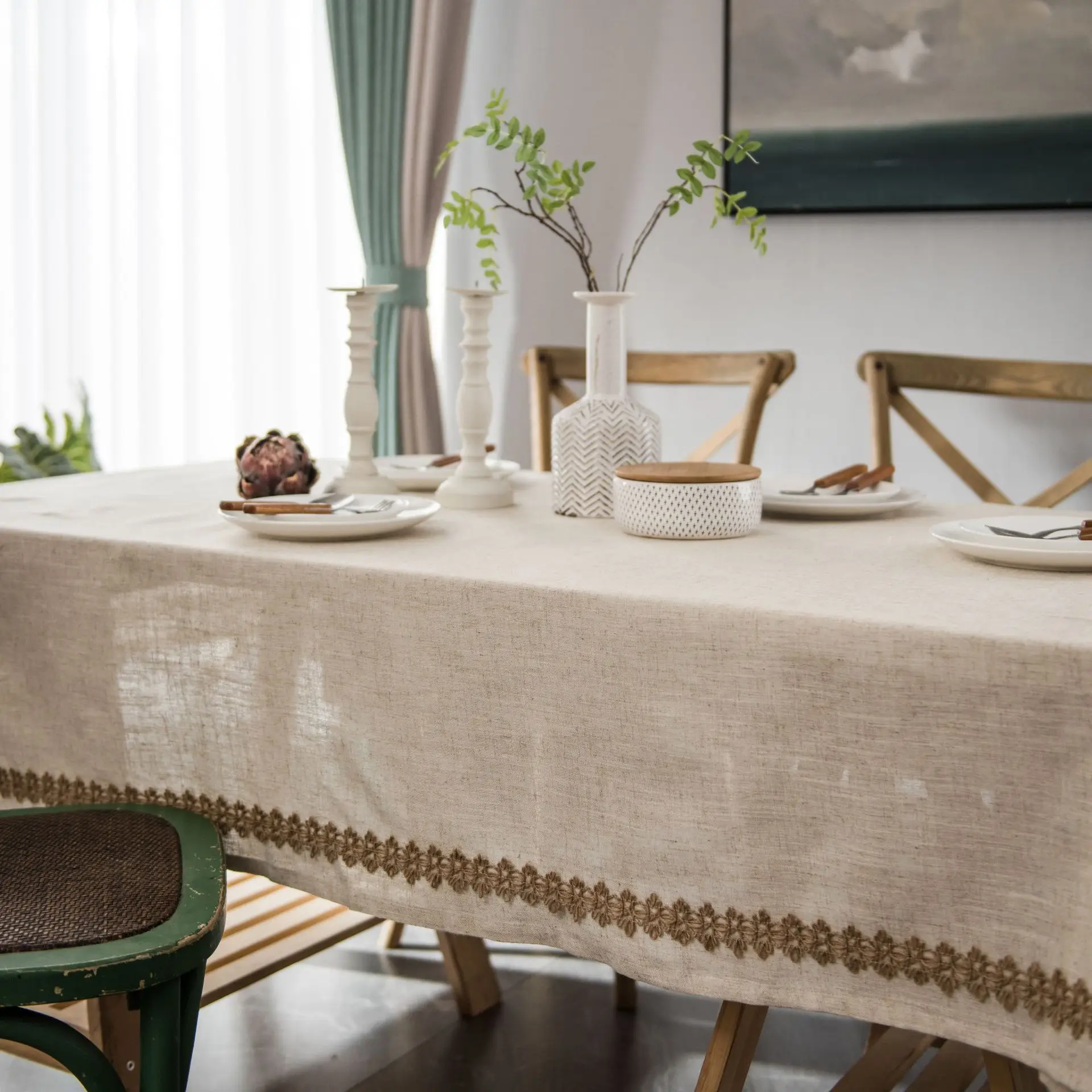 Cotton Linen Jute Lace Tablecloth for Wedding Home Party Dining Banquet Decoration Flax Fabric Table Cloth Luxurious Table Cover
Cotton Linen Jute Lace Tablecloth for Wedding Home Party Dining Banquet Decoration Flax Fabric Table Cloth Luxurious Table Cover