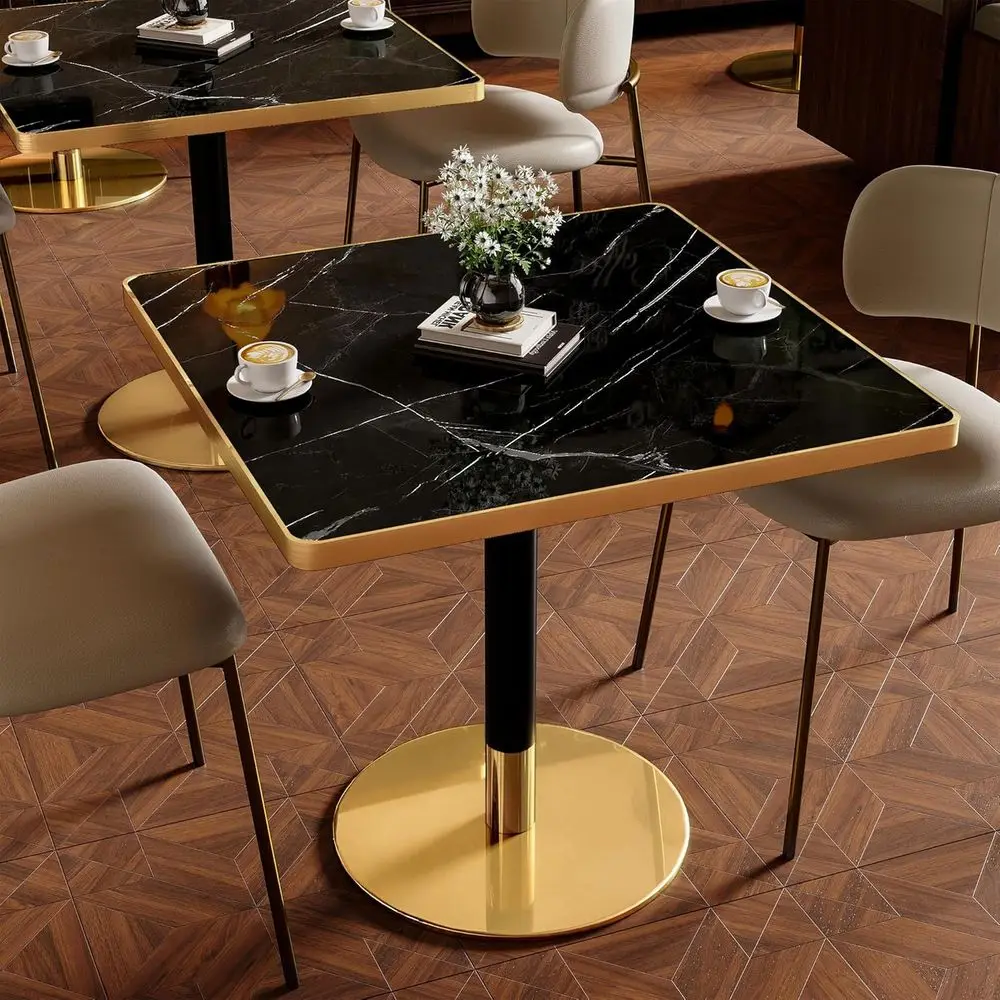 31.5 Square Dining Table with 1.2 Thick Sintered Stone Top and Black Metal Base, Ideal for Home, Cafe, or Restaurant
31.5 Square Dining Table with 1.2 Thick Sintered Stone Top and Black Metal Base, Ideal for Home, Cafe, or Restaurant