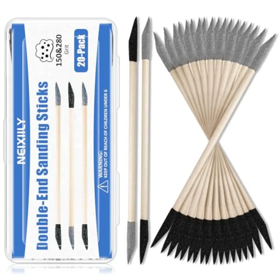 Dual-Grit Sanding Sticks 150/280 Grit 20PCS, 2-in-1 Abrasive Sticks for Woodworking, Models and Metal Polish, Fine Detailing To
Dual-Grit Sanding Sticks 150/280 Grit 20PCS, 2-in-1 Abrasive Sticks for Woodworking, Models and Metal Polish, Fine Detailing To