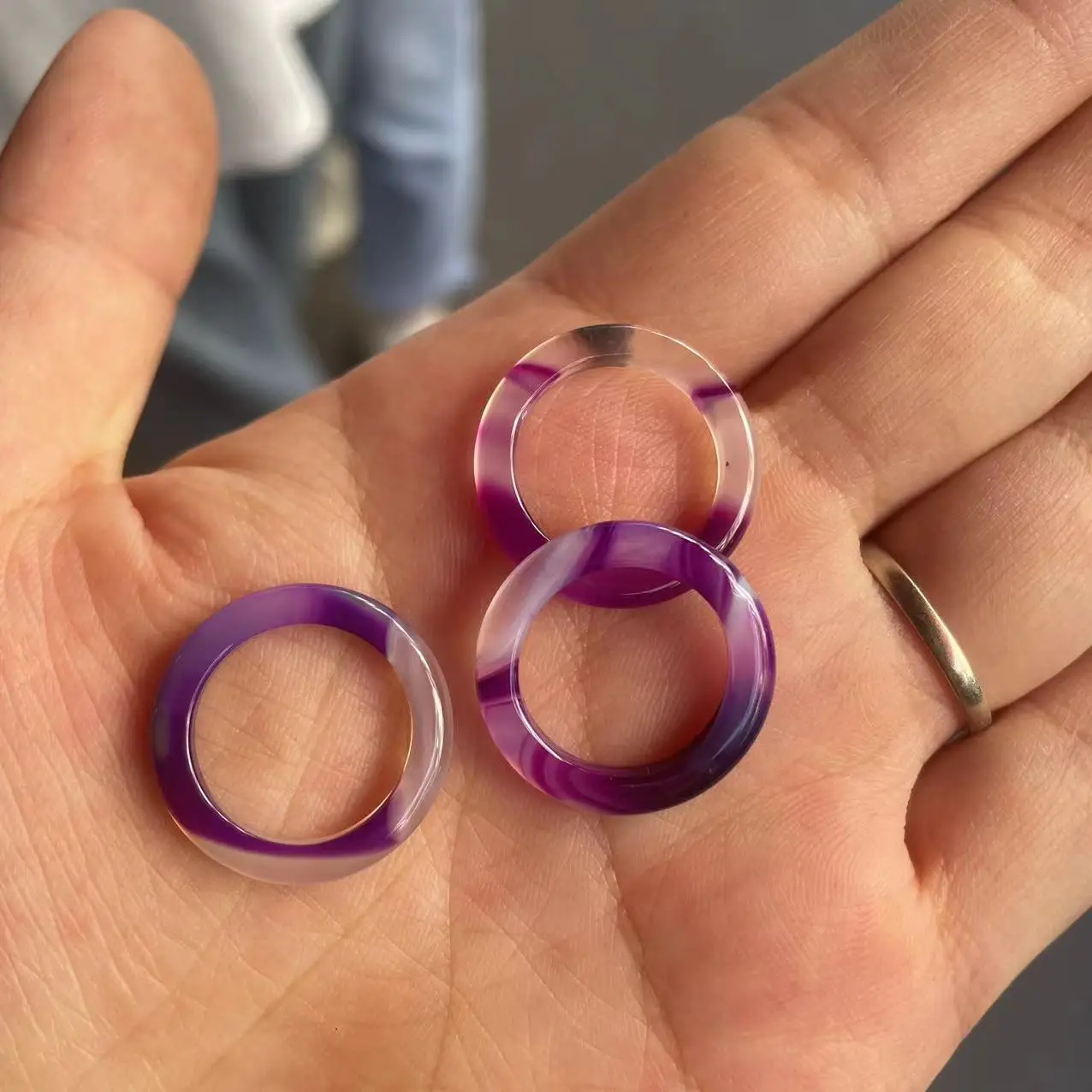 Natural real agate purple jade thin strips rings jewelry gemstone band Simple jade stones for women men jewellery rings Gift
Natural real agate purple jade thin strips rings jewelry gemstone band Simple jade stones for women men jewellery rings Gift