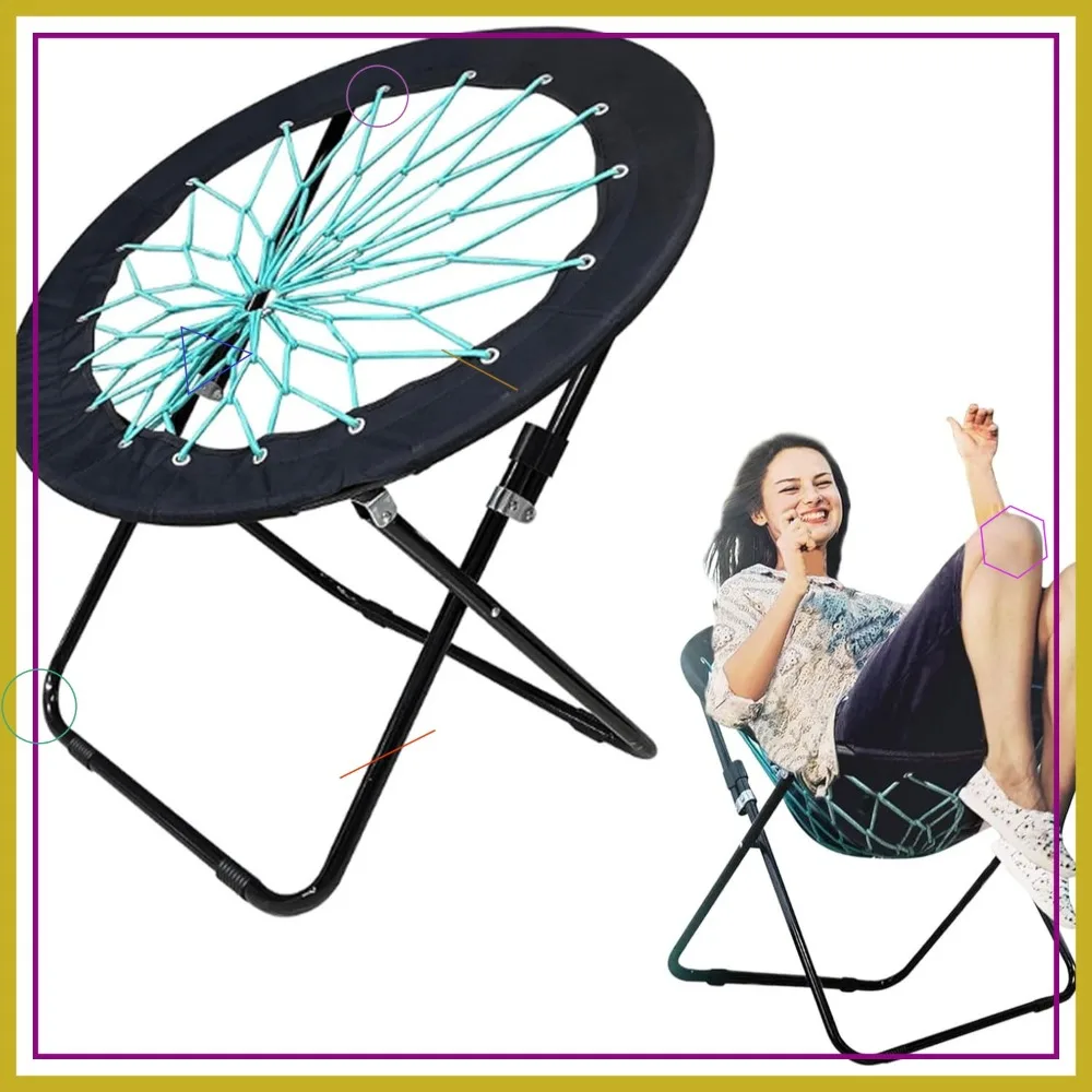 Bungee Folding Chair for Indoor Outdoor Use - 300lb Capacity, Comfortable Web Design, Black
Bungee Folding Chair for Indoor Outdoor Use - 300lb Capacity, Comfortable Web Design, Black