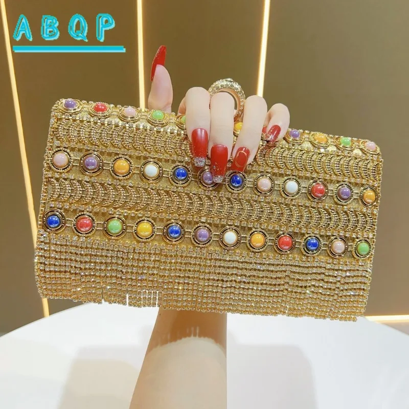 New Dinner Clutch Bag with Diamonds Shiny Dinner Party Clutch Bag Luxury Brand Fringed Diamond Women's Shoulder Messenger Bag
New Dinner Clutch Bag with Diamonds Shiny Dinner Party Clutch Bag Luxury Brand Fringed Diamond Women's Shoulder Messenger Bag