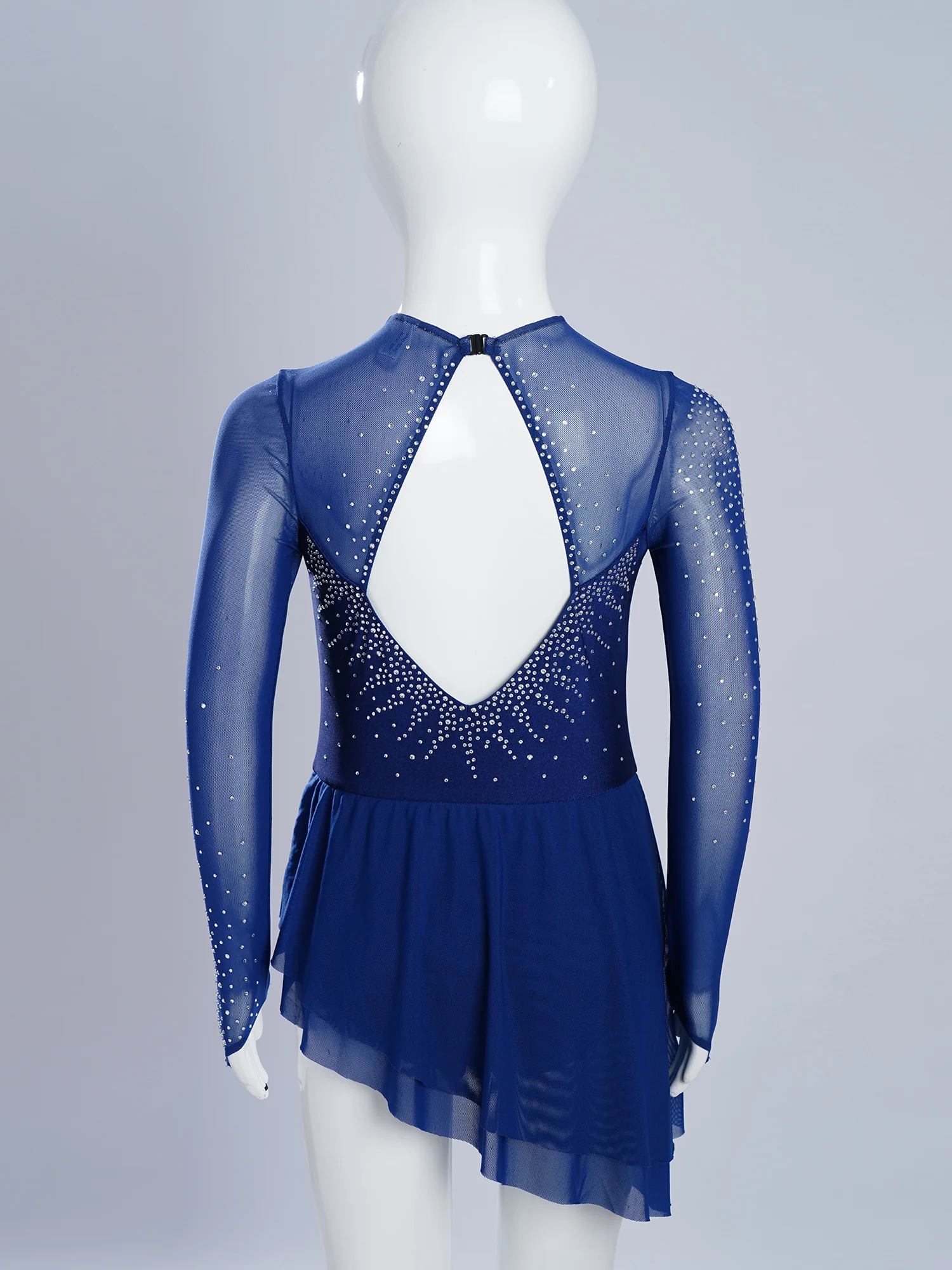 Kids Girls Figure Skating Ballet Dress Sparkly Rhinestones Sheer Mesh Cutout Asymmetric Hem Dresses Modern Lyrical Dance Costume
Kids Girls Figure Skating Ballet Dress Sparkly Rhinestones Sheer Mesh Cutout Asymmetric Hem Dresses Modern Lyrical Dance Costume