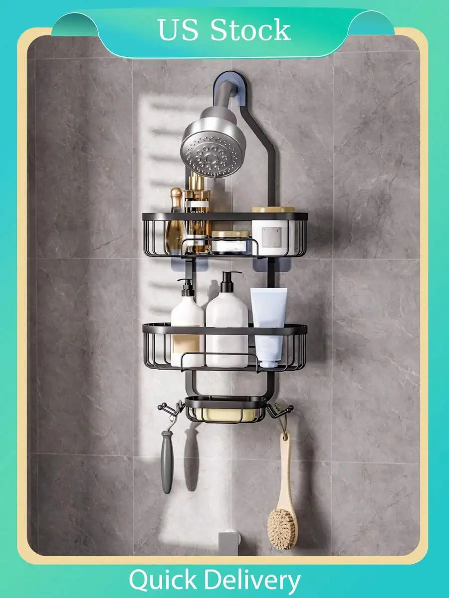 1pc Bathroom Hanging Shower Organizer, Over Head Shower Caddy Shower Storage Rack Basket With Hooks For Razor And Sponge Rustpro
1pc Bathroom Hanging Shower Organizer, Over Head Shower Caddy Shower Storage Rack Basket With Hooks For Razor And Sponge Rustpro
