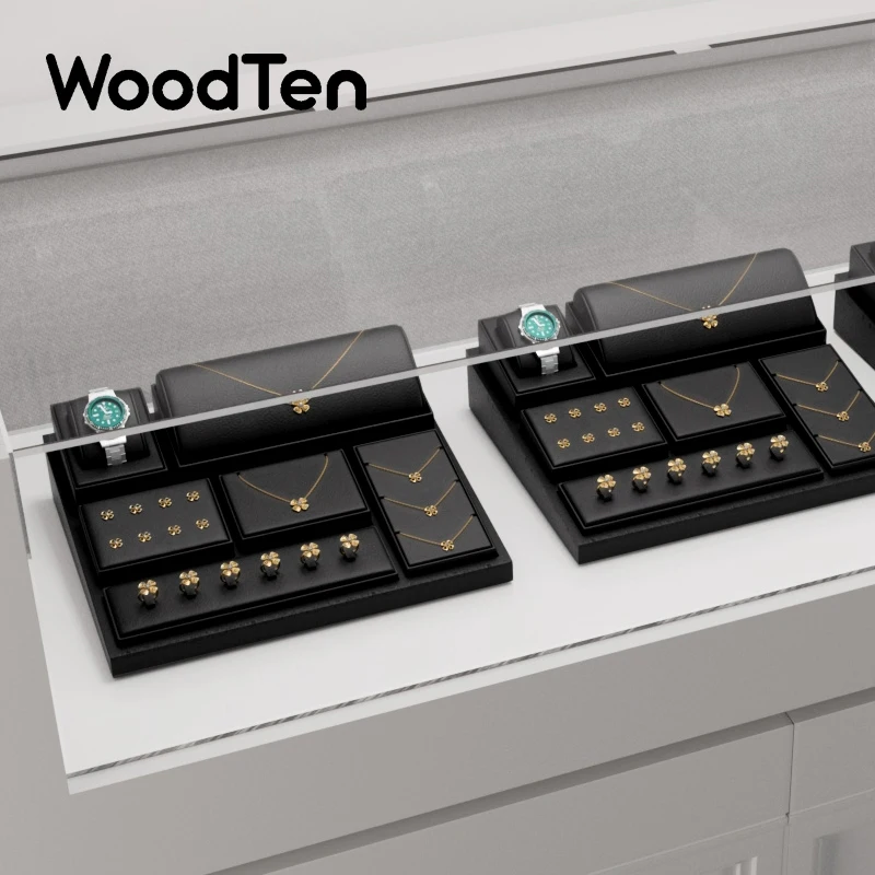 WoodTen Black Jewelry Display Prop Leather High end Ring Earring Necklace Pendant Organizer Holder Counter Jewelry Display Stand
WoodTen Black Jewelry Display Prop Leather High end Ring Earring Necklace Pendant Organizer Holder Counter Jewelry Display Stand