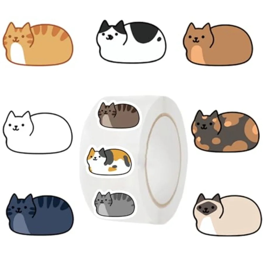 500 PCS Cat Stickers Roll, 10 Styles Cute Cat Stickers for Journaling Waterproof, Bulk Vinyl Stickers for Scrapbooking, Crafts,
500 PCS Cat Stickers Roll, 10 Styles Cute Cat Stickers for Journaling Waterproof, Bulk Vinyl Stickers for Scrapbooking, Crafts,