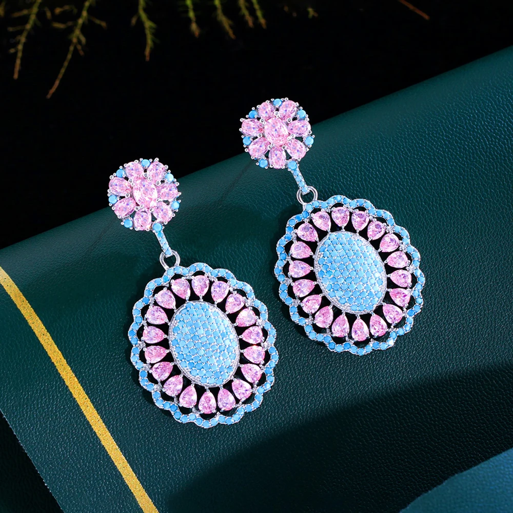 ThreeGraces Exquisite Blue Turquoise Long Pink Cubic Zirconia Flower Dangle Earrings for Women Chic Bohemian Party Jewelry E1857
ThreeGraces Exquisite Blue Turquoise Long Pink Cubic Zirconia Flower Dangle Earrings for Women Chic Bohemian Party Jewelry E1857