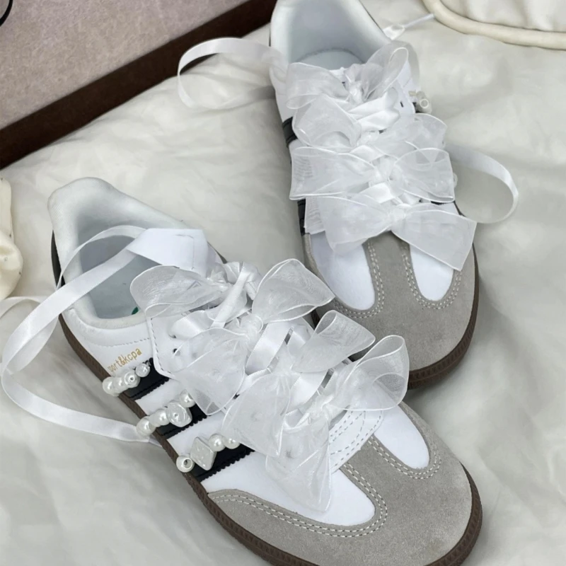 4cm Wide Organza Shoelaces Chiffon Bowknot Sneaker Sport DE Training Shoes White Leather Canvas Casual Fishtail Yarn Laces
4cm Wide Organza Shoelaces Chiffon Bowknot Sneaker Sport DE Training Shoes White Leather Canvas Casual Fishtail Yarn Laces