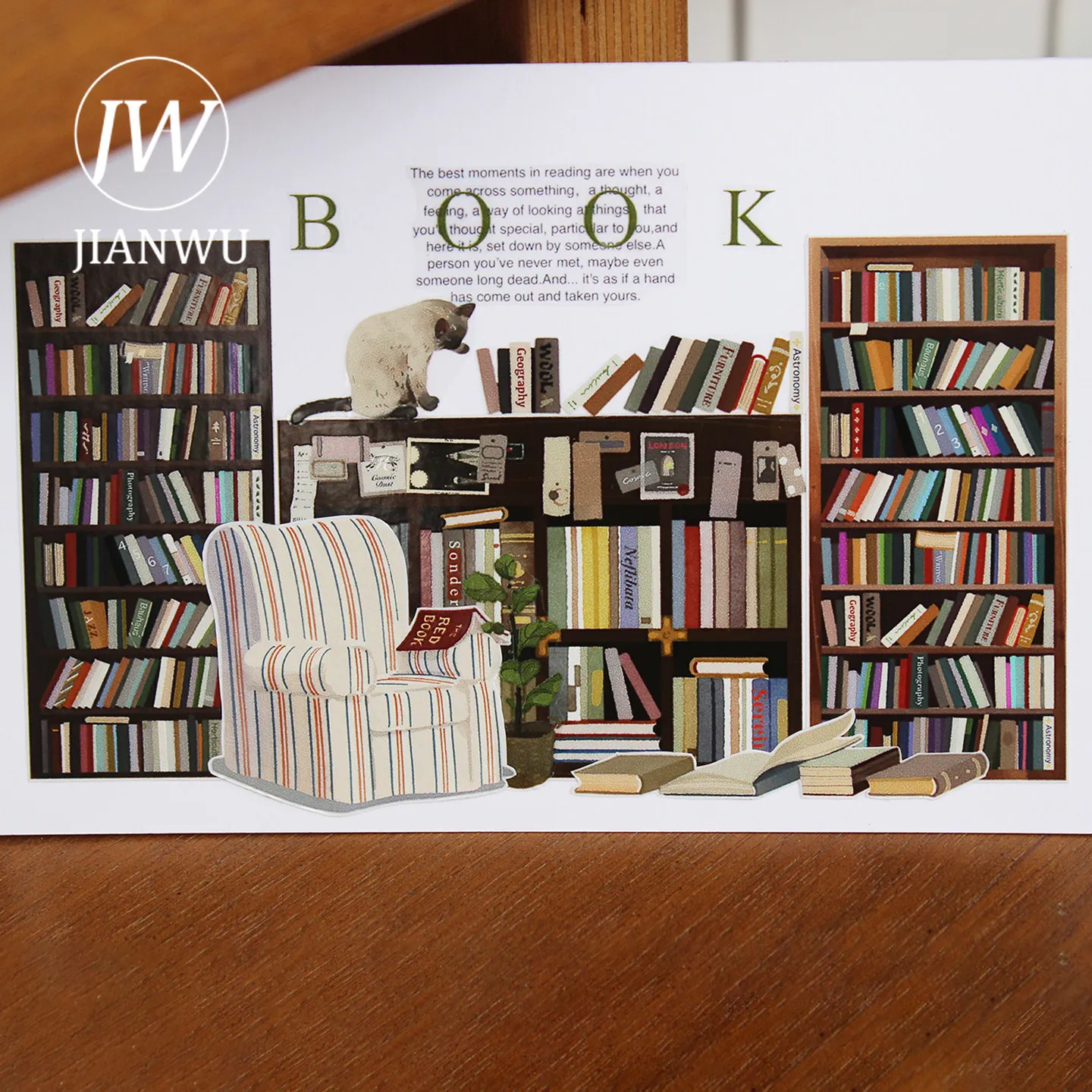 Лента ПЭТ JIANWU 73мм*10м, винтажная, с изображением книжного магазина и книжных полок, для коллажей, скрапбукинга, творчества, DIY, для дневников и канцелярских товаров
Лента ПЭТ JIANWU 73мм*10м, винтажная, с изображением книжного магазина и книжных полок, для коллажей, скрапбукинга, творчества, DIY, для дневников и канцелярских товаров