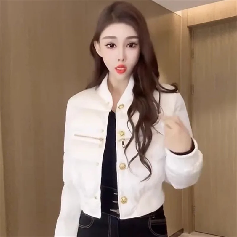 Y2K Autumn Winter Short Cotton Jacket 2025 New Stand-Up Collar Covered Button Women's Clothes Outeawer Black Fashion Female Coat
Y2K Autumn Winter Short Cotton Jacket 2025 New Stand-Up Collar Covered Button Women's Clothes Outeawer Black Fashion Female Coat