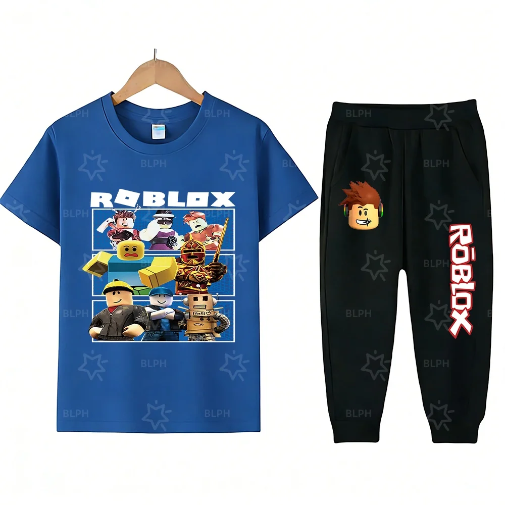 New Kids Roblox Print T-Shirt and Pants Set, Fashionable Cartoon Character Design for Boys Girls, Comfortable Playwear
New Kids Roblox Print T-Shirt and Pants Set, Fashionable Cartoon Character Design for Boys Girls, Comfortable Playwear