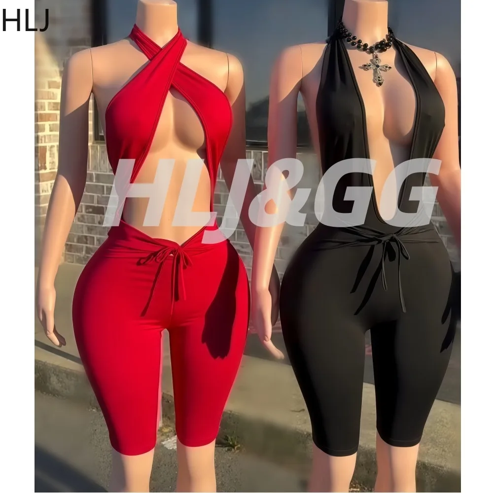 HLJ Sexy Halter Deep V-neck Bodycon Jumpsuits Women Solid Color Sleeveless Backless Rompers Female Streetwear Overalls 2026 New
HLJ Sexy Halter Deep V-neck Bodycon Jumpsuits Women Solid Color Sleeveless Backless Rompers Female Streetwear Overalls 2026 New