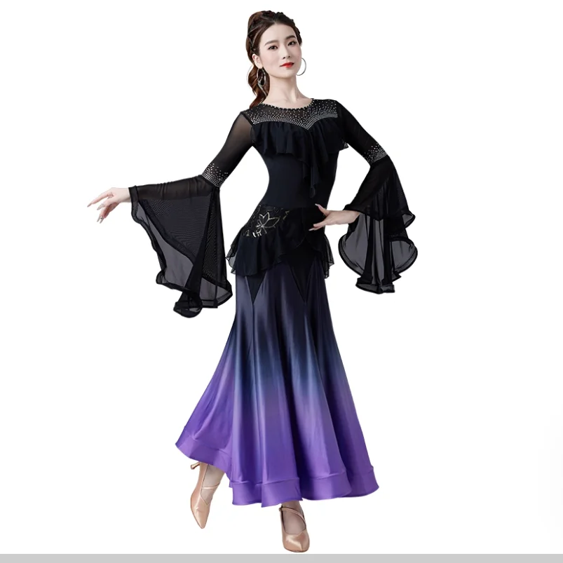 Gradual modern dance big swing dress professional ballroom dance competition performance costume
Gradual modern dance big swing dress professional ballroom dance competition performance costume