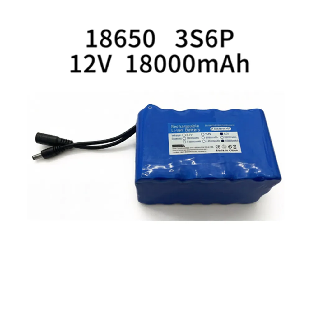 Wholesale price 12V 3S6P 18000mah Portable battery Rechargeable Lithium Ion battery pack capacity DC 12v 18Ah CCTV Cam Monitor
Wholesale price 12V 3S6P 18000mah Portable battery Rechargeable Lithium Ion battery pack capacity DC 12v 18Ah CCTV Cam Monitor