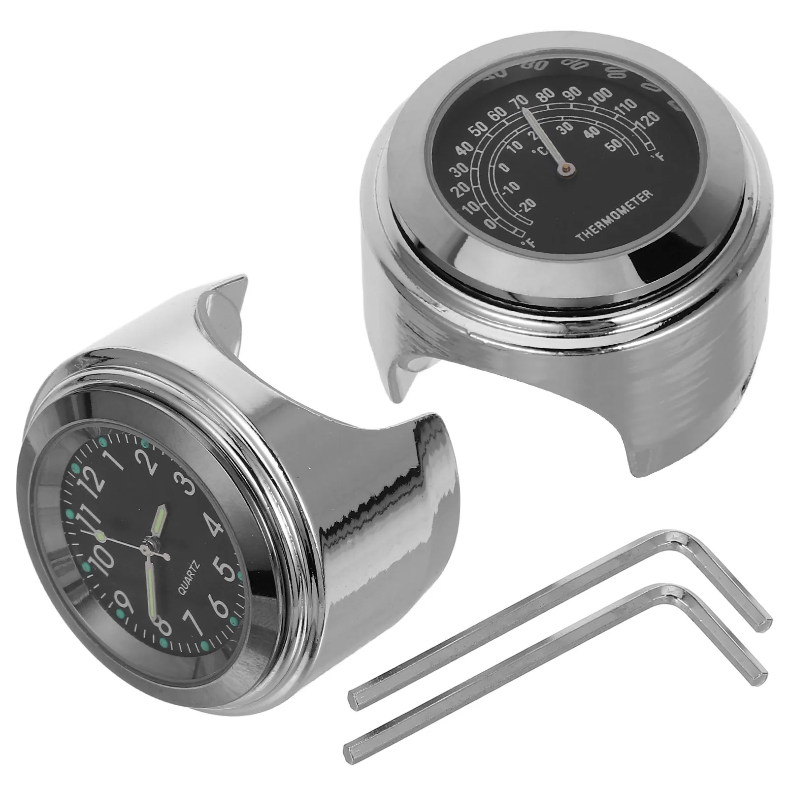 2Pcs Motorcycle Clock Thermometer Set Aluminum Alloy Waterproof Corrosion Resistant Function Easy Install Fit
2Pcs Motorcycle Clock Thermometer Set Aluminum Alloy Waterproof Corrosion Resistant Function Easy Install Fit