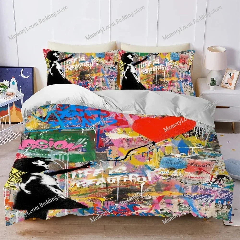 French artists Mr Brainwash Duvet Cover Set Home Style Bedding Soft Laundry Cotton Bed Student Dormitory Gift Home Textile741
French artists Mr Brainwash Duvet Cover Set Home Style Bedding Soft Laundry Cotton Bed Student Dormitory Gift Home Textile741