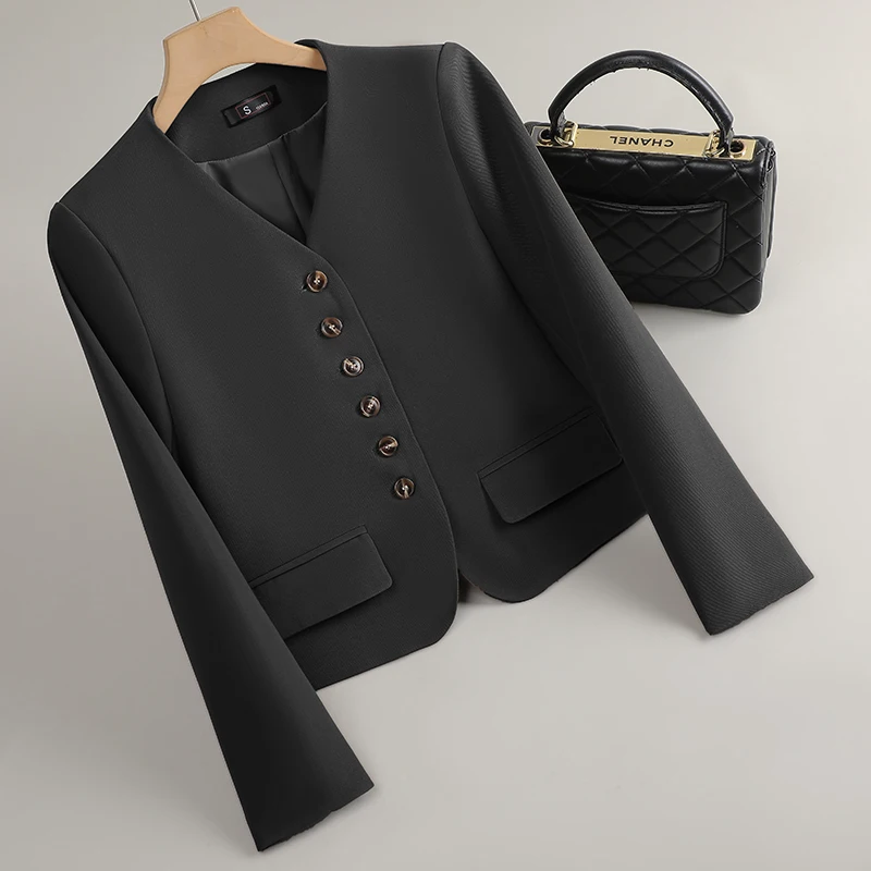 Fashion Women Black Brown V Neck Single Breasted Long Sleeve Blazer Coat 2025 Spring Autumn Beige Slim Office Lady Festival Tops
Fashion Women Black Brown V Neck Single Breasted Long Sleeve Blazer Coat 2025 Spring Autumn Beige Slim Office Lady Festival Tops