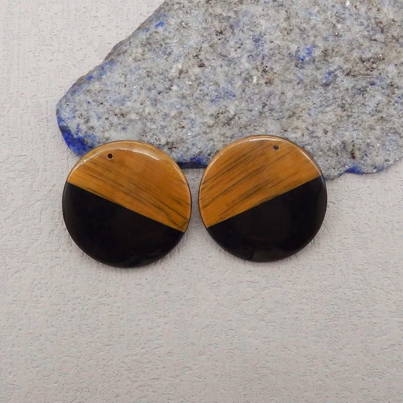 Natural Stone Earrings Obsidian And Tiger'Eye Intarsia Round Earrings For Women Beautiful Jewelry Accessories 30x4mm,12g
Natural Stone Earrings Obsidian And Tiger'Eye Intarsia Round Earrings For Women Beautiful Jewelry Accessories 30x4mm,12g