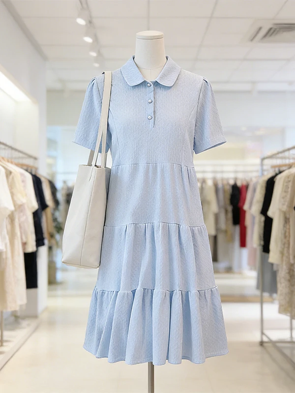 Large Size Summer New Style Shirt Dress Lace Puffy Sleeve Waist Cinched Short Sleeve Princess Style mid Length Korean Version
Large Size Summer New Style Shirt Dress Lace Puffy Sleeve Waist Cinched Short Sleeve Princess Style mid Length Korean Version