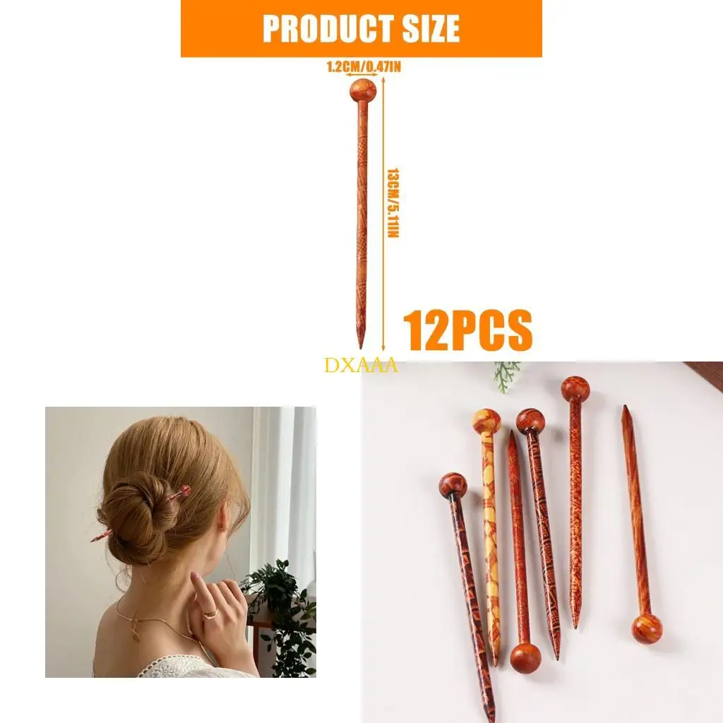 DXAA 12Pieces Ethnic Hair Pins Assorted Color Wooden Hair Sticks for Festival Commute
DXAA 12Pieces Ethnic Hair Pins Assorted Color Wooden Hair Sticks for Festival Commute