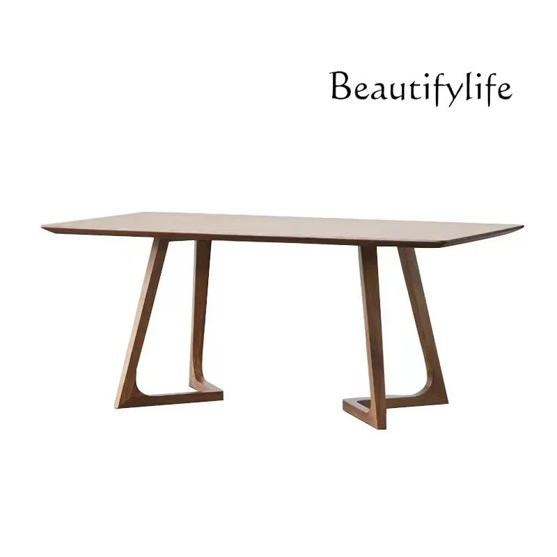 North American black walnut dining table Nordic solid wood dining table Modern simple rectangular mortise and tenon log table
North American black walnut dining table Nordic solid wood dining table Modern simple rectangular mortise and tenon log table