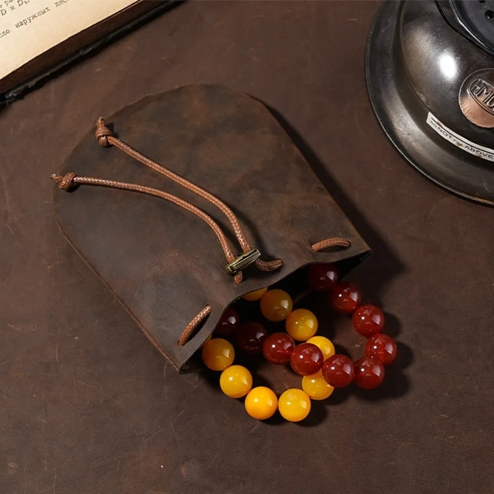 Handmade Portable Leather Drawstring Pouch Retro Genuine Leather Coin Holders Nordic Style Coin Purses Coin Jewelry Storage
Handmade Portable Leather Drawstring Pouch Retro Genuine Leather Coin Holders Nordic Style Coin Purses Coin Jewelry Storage