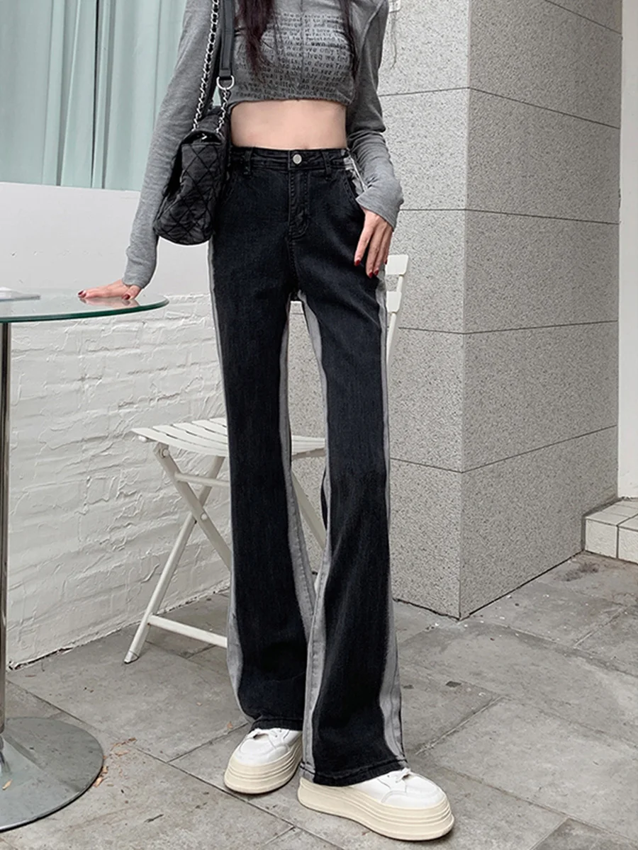High Waist Straight Leg Micro Flared Jeans Women's Spring Autumn plus Size Slimming Elastic Wide Leg Pants Gradual Black
High Waist Straight Leg Micro Flared Jeans Women's Spring Autumn plus Size Slimming Elastic Wide Leg Pants Gradual Black