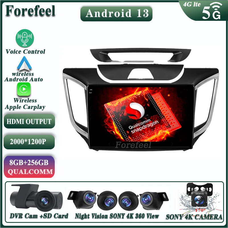 Android 13 For Hyundai Creta IX25 2015 2016 2017 2018 2019 Multimedia Auto radio Navigation Radio Car GPS Video Player Dash Cam
Android 13 For Hyundai Creta IX25 2015 2016 2017 2018 2019 Multimedia Auto radio Navigation Radio Car GPS Video Player Dash Cam