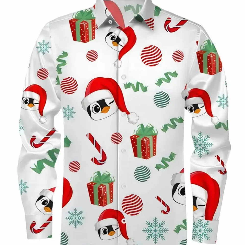 Men's Long Sleeved Shirt Christmas Print Collar Button up Casual Comfortable Social Party Fashionable New Shirt
Men's Long Sleeved Shirt Christmas Print Collar Button up Casual Comfortable Social Party Fashionable New Shirt