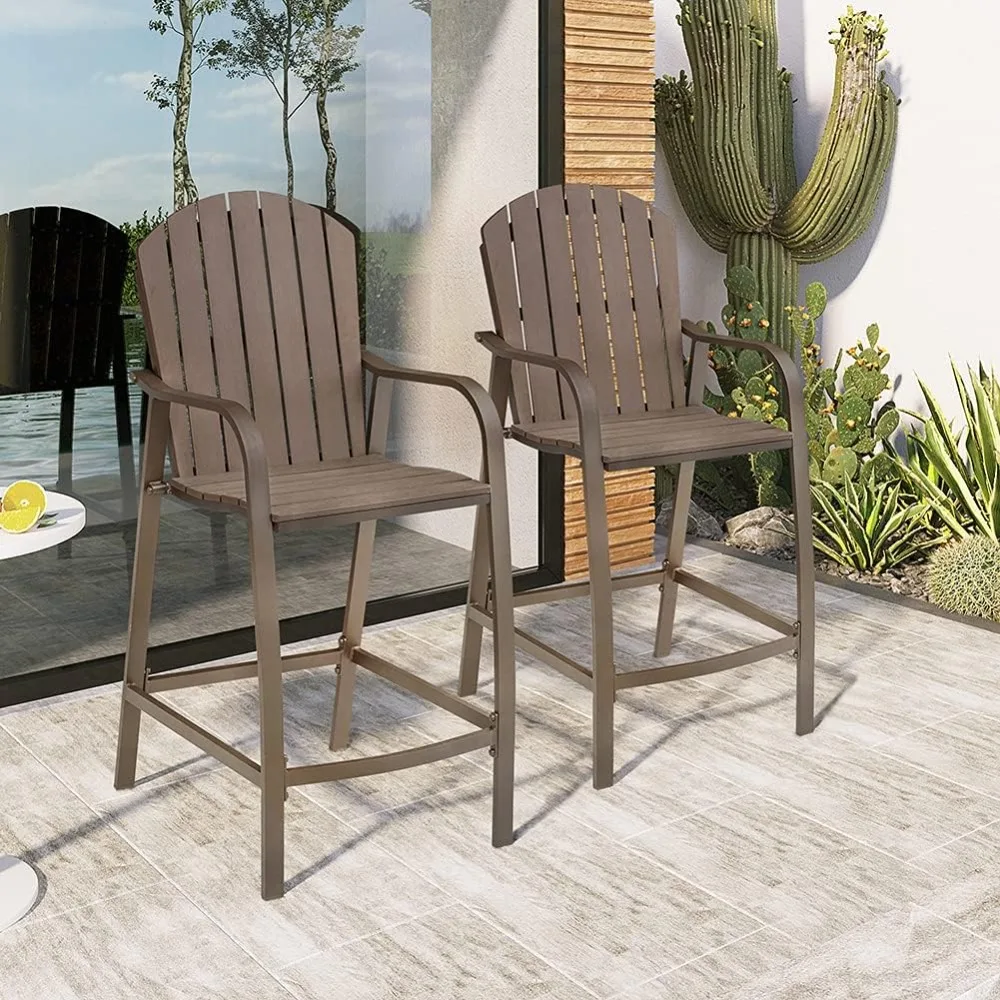 Patio Wood Bar Stools,with Heavy Duty Aluminum Frame in Brown Finish for Outdoor Indoor, Pack of 2, Counter Height Chairs
Patio Wood Bar Stools,with Heavy Duty Aluminum Frame in Brown Finish for Outdoor Indoor, Pack of 2, Counter Height Chairs