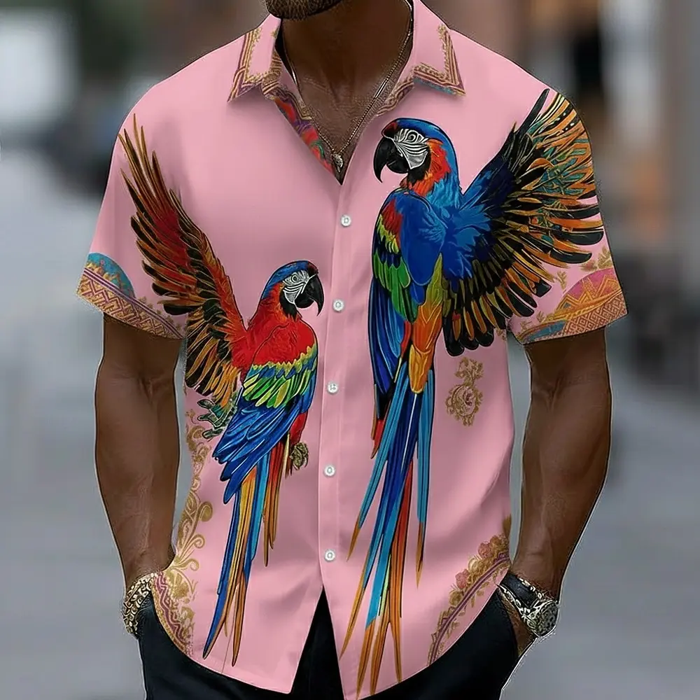 Men's Parrot Bird 3D Print Hawaiian Shirt Tropical Aloha Shirt Short Sleeve Button Up Turndown Shirt for Summer Beach Wear
Men's Parrot Bird 3D Print Hawaiian Shirt Tropical Aloha Shirt Short Sleeve Button Up Turndown Shirt for Summer Beach Wear