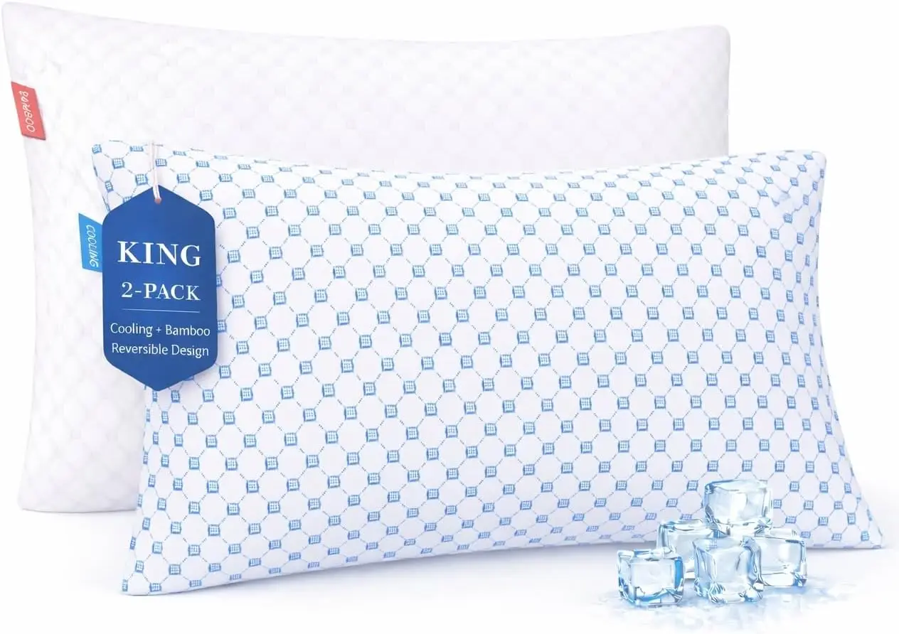 King Size Cooling Pillow for Sleeping 2 Pack, Shredded Memory Foam Pillow Set of 2, Adjustable Cold Gel Pillows for Hot Sleepers
King Size Cooling Pillow for Sleeping 2 Pack, Shredded Memory Foam Pillow Set of 2, Adjustable Cold Gel Pillows for Hot Sleepers