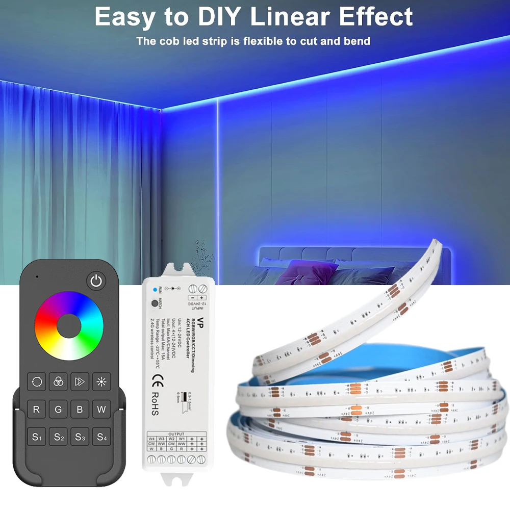 5M 10M 20M COB RGBW RGBWW LED Strip 24V Flexible Color Changing Dimmable Room Liner Light Bedroom Decor 2.4G RF Remote Control
5M 10M 20M COB RGBW RGBWW LED Strip 24V Flexible Color Changing Dimmable Room Liner Light Bedroom Decor 2.4G RF Remote Control