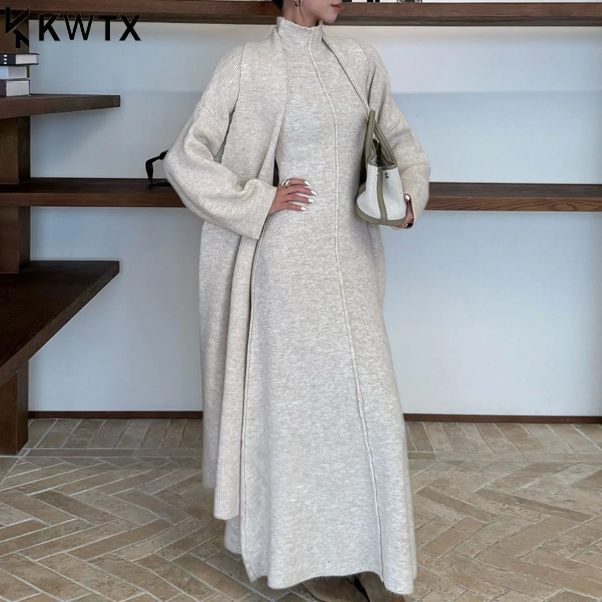 KWTX Autumn Winter 2025 New Knit 2 Piece Set Long Cardigan High Neck Sleeveless Dress Solid Casual Elegant Premium Chic Cozy
KWTX Autumn Winter 2025 New Knit 2 Piece Set Long Cardigan High Neck Sleeveless Dress Solid Casual Elegant Premium Chic Cozy