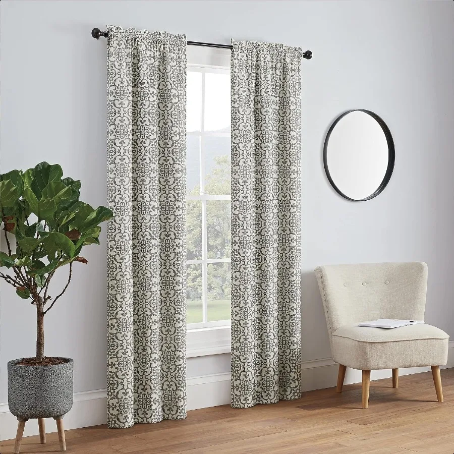 Brockwell Decorative Window Treatment Rod Pocket Curtains for Living Room Double Panel 28 x 84 Charcoal
Brockwell Decorative Window Treatment Rod Pocket Curtains for Living Room Double Panel 28 x 84 Charcoal