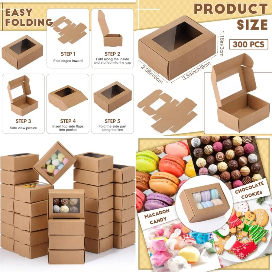 0 Pcs Soap Boxes for Homemade Packaging, Mini Kraft Boes with Window for Bakery Candy Soap Making Gift Packaging
0 Pcs Soap Boxes for Homemade Packaging, Mini Kraft Boes with Window for Bakery Candy Soap Making Gift Packaging