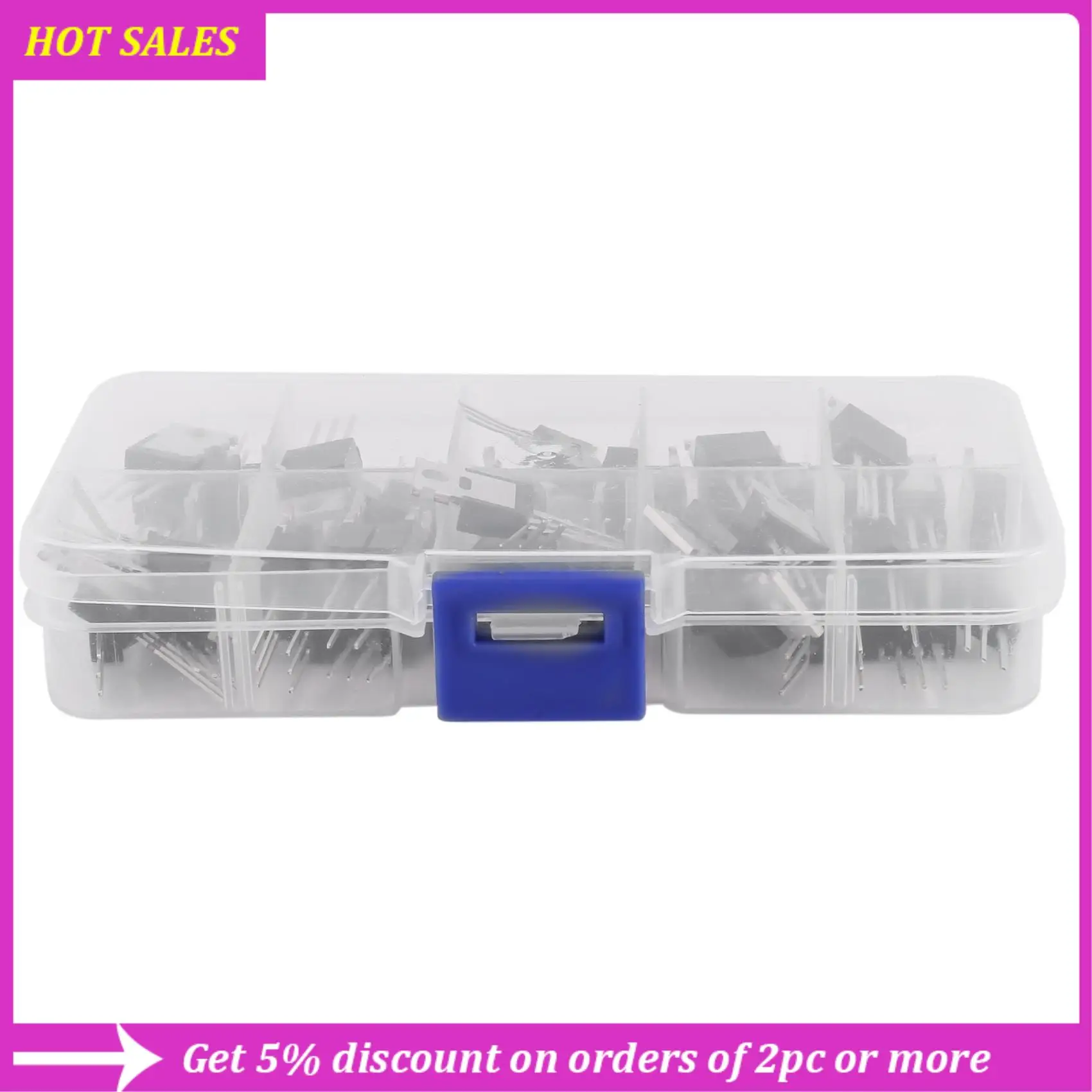 50Pcs 10Types IRF Series Mosfet Transistors Assortment Kit, Including IRFZ44/510/520/530/540/640/740/840/3205/9540,Requisite
50Pcs 10Types IRF Series Mosfet Transistors Assortment Kit, Including IRFZ44/510/520/530/540/640/740/840/3205/9540,Requisite
