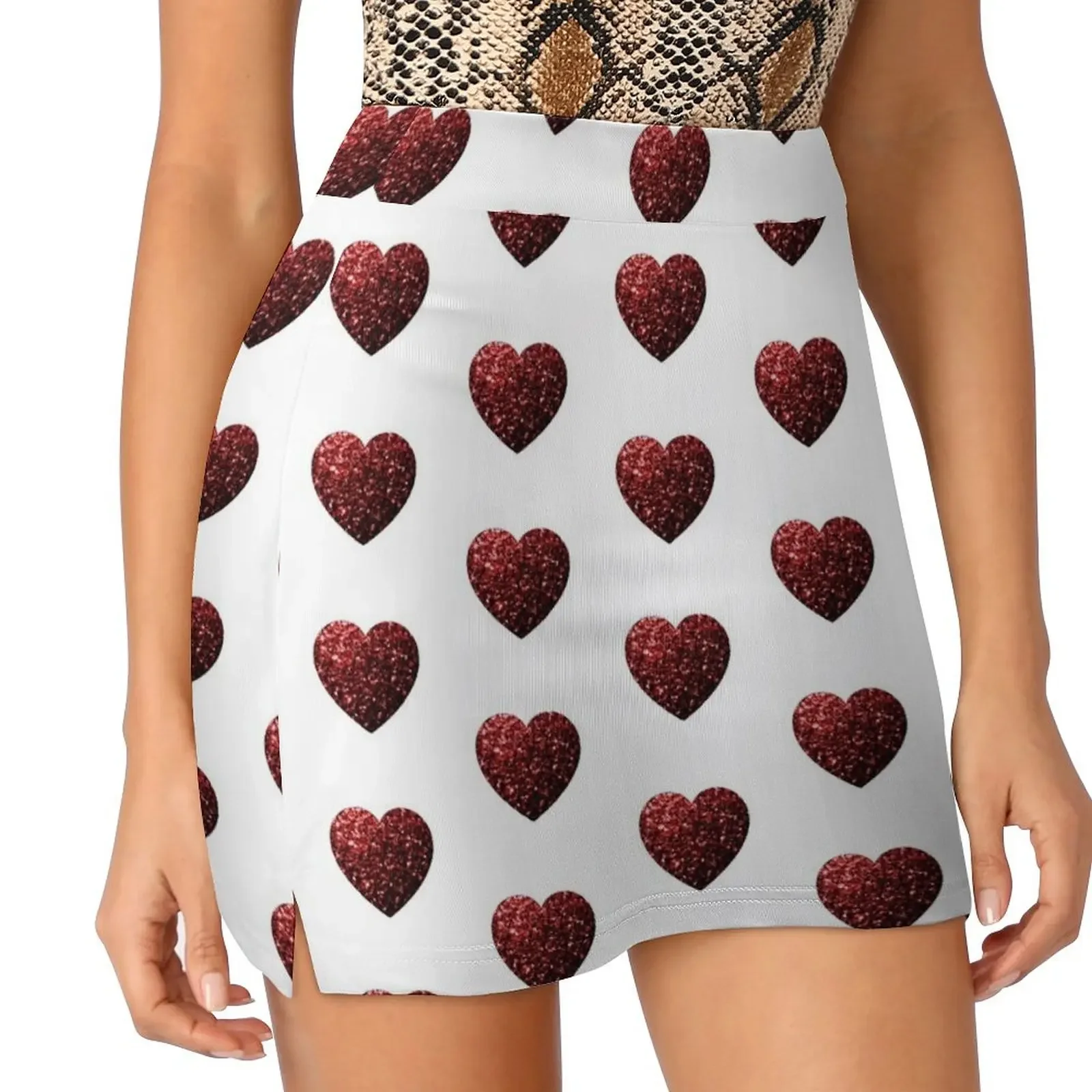Dark red heart faux glitter sparkles Valentines day love on white (Photo of Glitter - Not Reflective) Mini Skirt
Dark red heart faux glitter sparkles Valentines day love on white (Photo of Glitter - Not Reflective) Mini Skirt