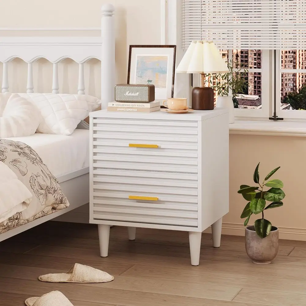 Mid Century Modern Nightstand, Fluted Bedside Table with Storage Drawers, End Table for Bedroom, Living Room-Customized
Mid Century Modern Nightstand, Fluted Bedside Table with Storage Drawers, End Table for Bedroom, Living Room-Customized