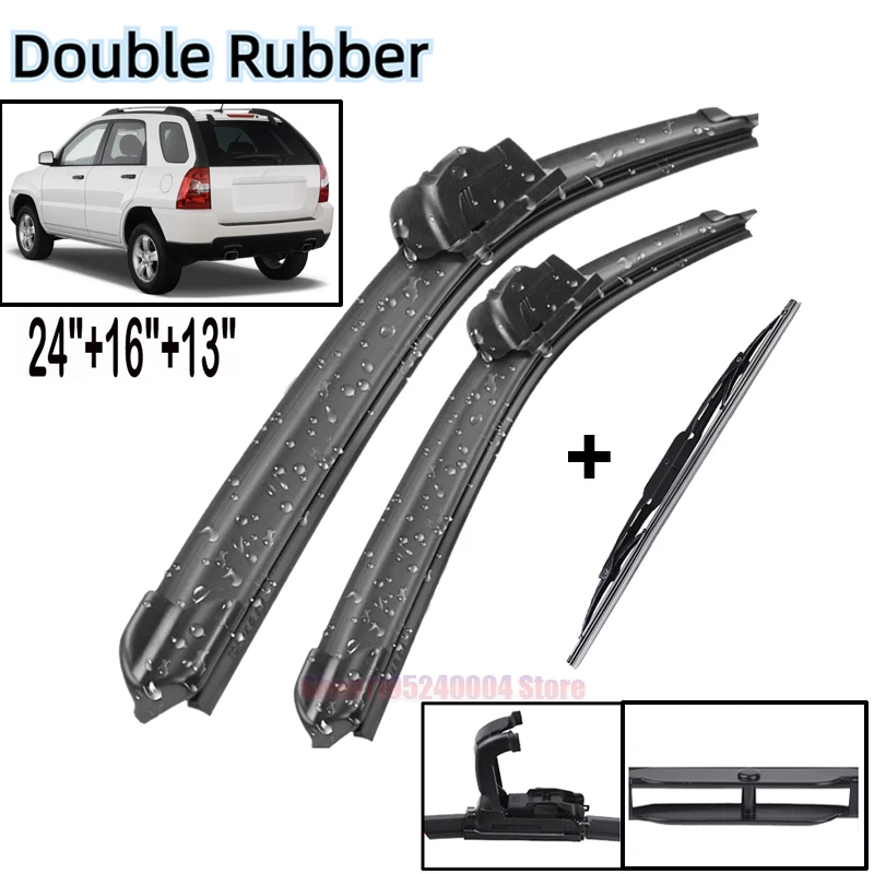Front & Rear Wiper Blades Set Kit For KIA Sportage JE / KM 2005 - 2010 Windshield Windscreen Window 24"+16"+13"
Front & Rear Wiper Blades Set Kit For KIA Sportage JE / KM 2005 - 2010 Windshield Windscreen Window 24"+16"+13"