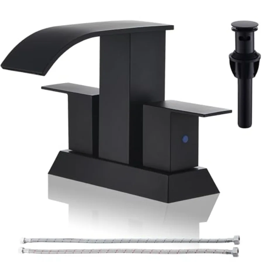 Black Waterfall Bathroom Faucet - 4Inch 2 or 3 Holes Centerset Faucet Bathroom Two Handles Widespread Lavatory Vanity Sink Fauc
Black Waterfall Bathroom Faucet - 4Inch 2 or 3 Holes Centerset Faucet Bathroom Two Handles Widespread Lavatory Vanity Sink Fauc