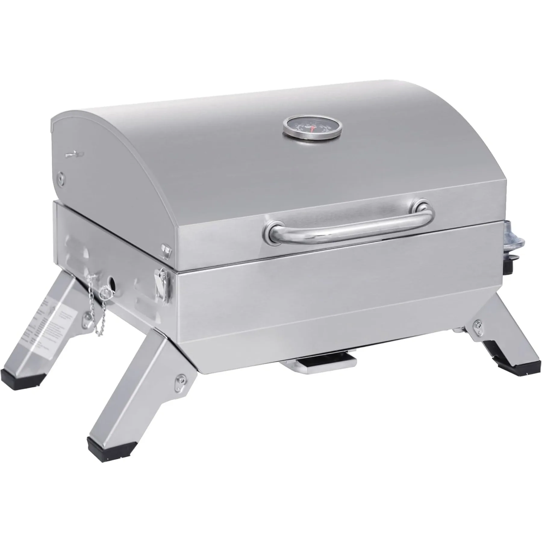 Stainless Steel Portable Grill, 10000 BTU BBQ Tabletop Gas Grill with Folding Legs and Lockable Lid, Outdoor Camping
Stainless Steel Portable Grill, 10000 BTU BBQ Tabletop Gas Grill with Folding Legs and Lockable Lid, Outdoor Camping