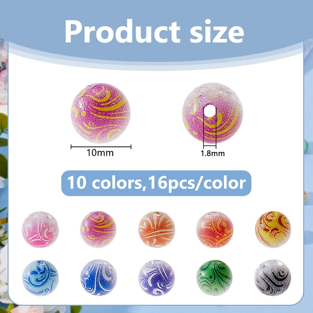 160Pcs 10 Colors Duotone Spray Painted Acrylic Beads Round Mixed Color 10mm Hole: 1.8mm 16pcs/color
160Pcs 10 Colors Duotone Spray Painted Acrylic Beads Round Mixed Color 10mm Hole: 1.8mm 16pcs/color