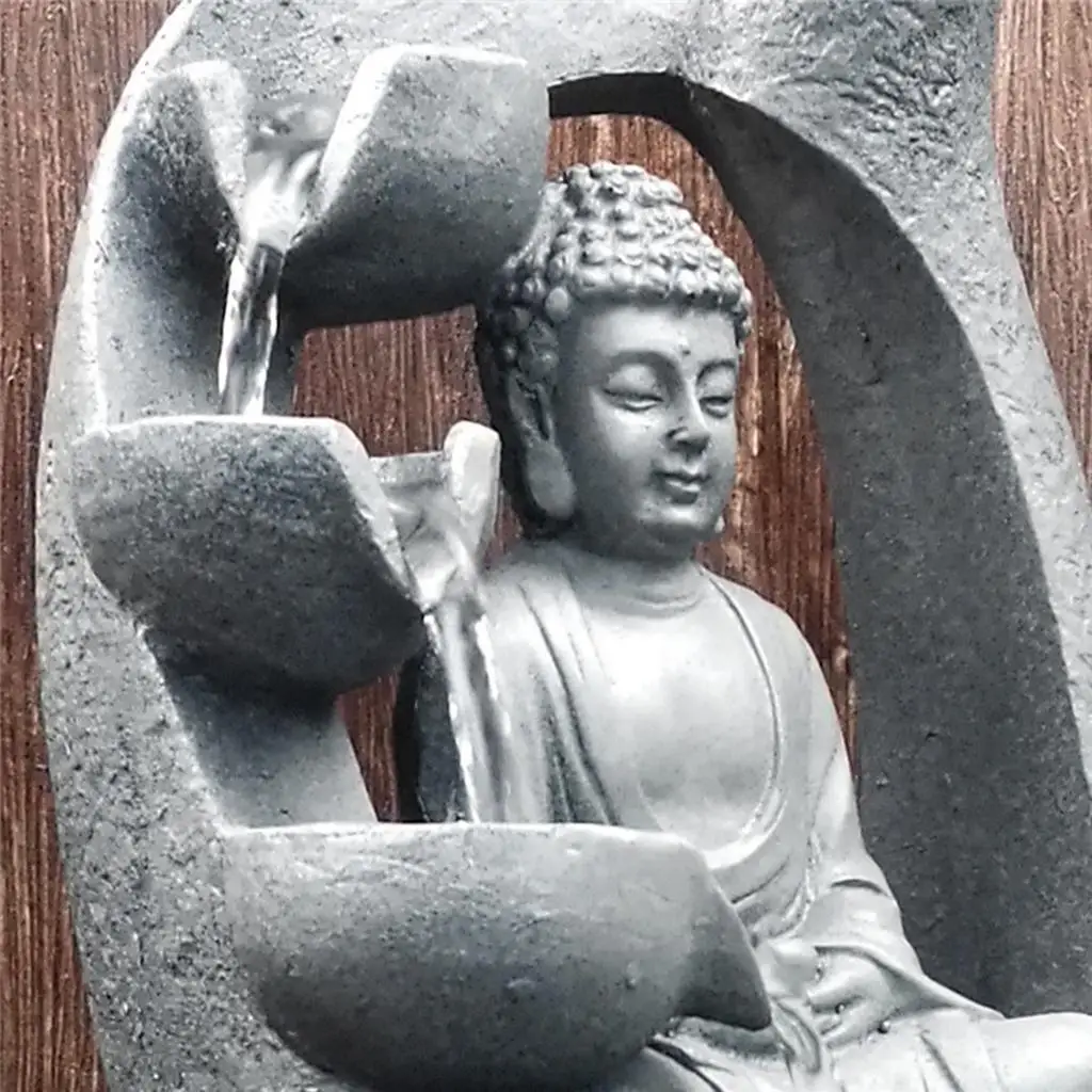 Table Fountain Sitting Buddha Waterfall Indoor Outdoor Resin Feng Shui Fountain with LED Light for Bedroom Office Decor
Table Fountain Sitting Buddha Waterfall Indoor Outdoor Resin Feng Shui Fountain with LED Light for Bedroom Office Decor