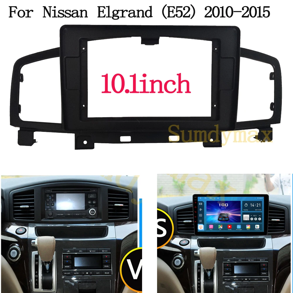 10,1-дюймовая автомобильная мультимедийная панель для Nissan Elgrand E52 2010-2015: рамка для автомагнитолы 2 DIN, установочный комплект на приборную панель
10,1-дюймовая автомобильная мультимедийная панель для Nissan Elgrand E52 2010-2015: рамка для автомагнитолы 2 DIN, установочный комплект на приборную панель