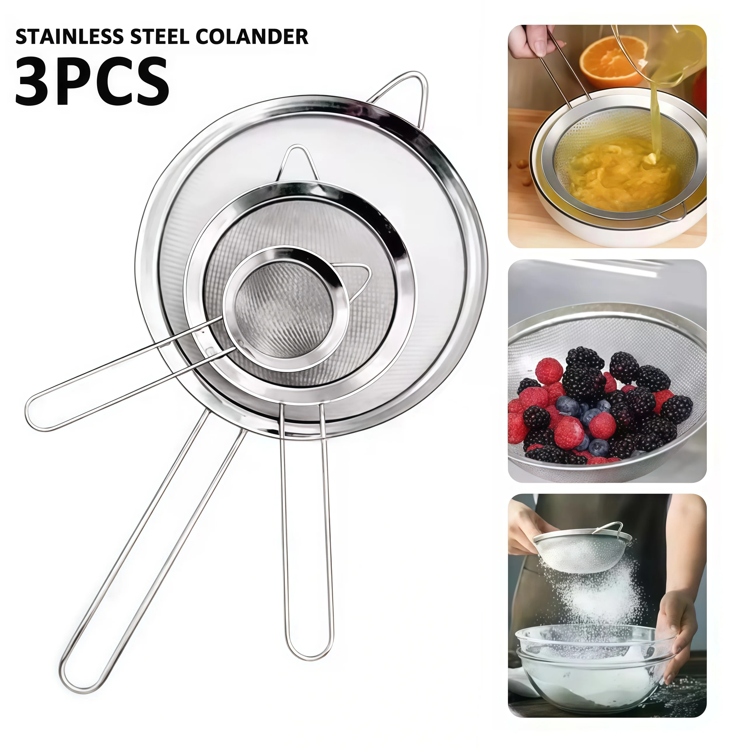 tastyWay Stainless Steel Sieve Mesh Filter Slotted Spoon Kitchen Essential 3 Pack Fine Food Strainer with Long Handle for Cookin
tastyWay Stainless Steel Sieve Mesh Filter Slotted Spoon Kitchen Essential 3 Pack Fine Food Strainer with Long Handle for Cookin