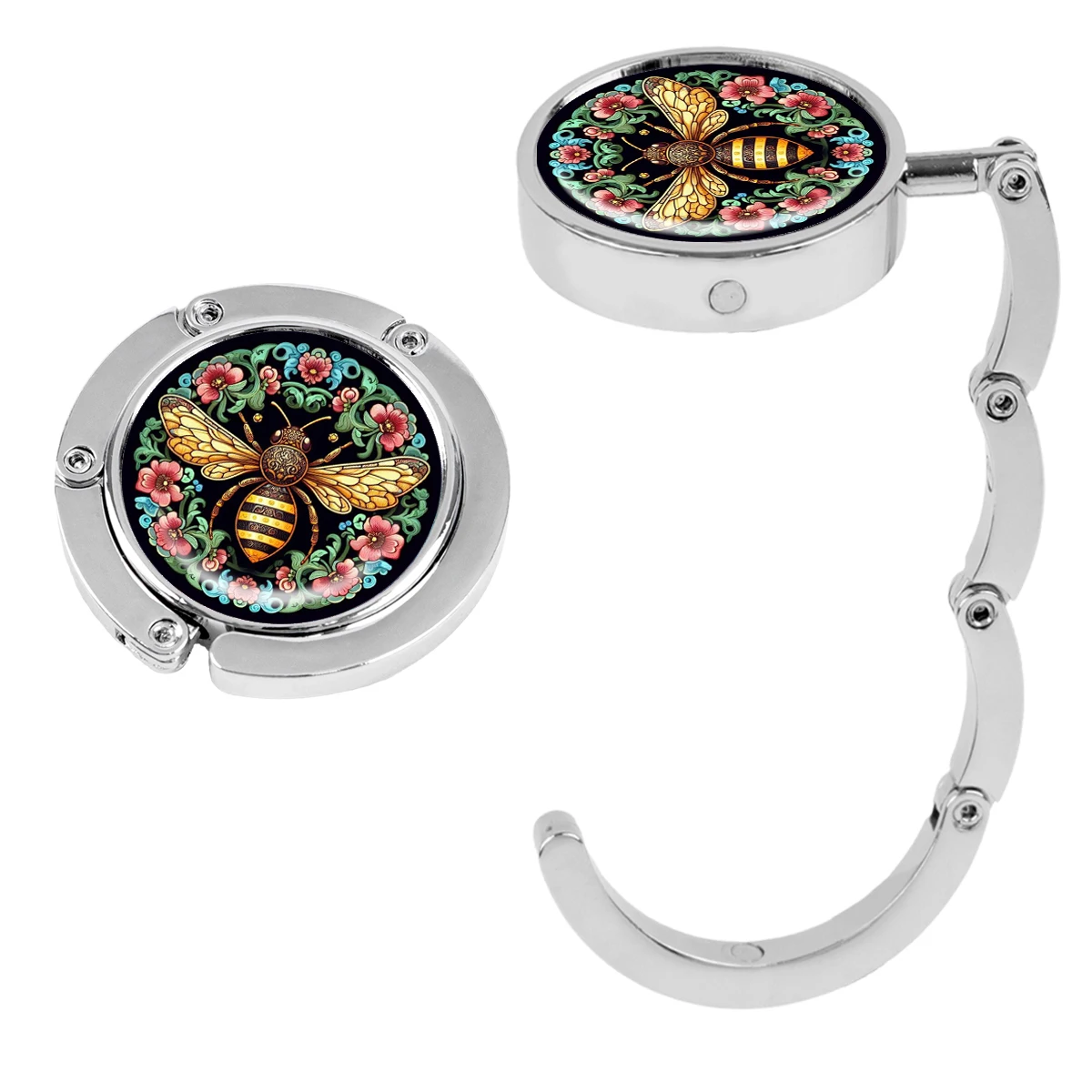 Cute Bee Handbag Hooks Folding Metal Table Bag Holders Portable Purse Hangers Unique Parts Accessories Flowers Non-Slip Hooks
Cute Bee Handbag Hooks Folding Metal Table Bag Holders Portable Purse Hangers Unique Parts Accessories Flowers Non-Slip Hooks